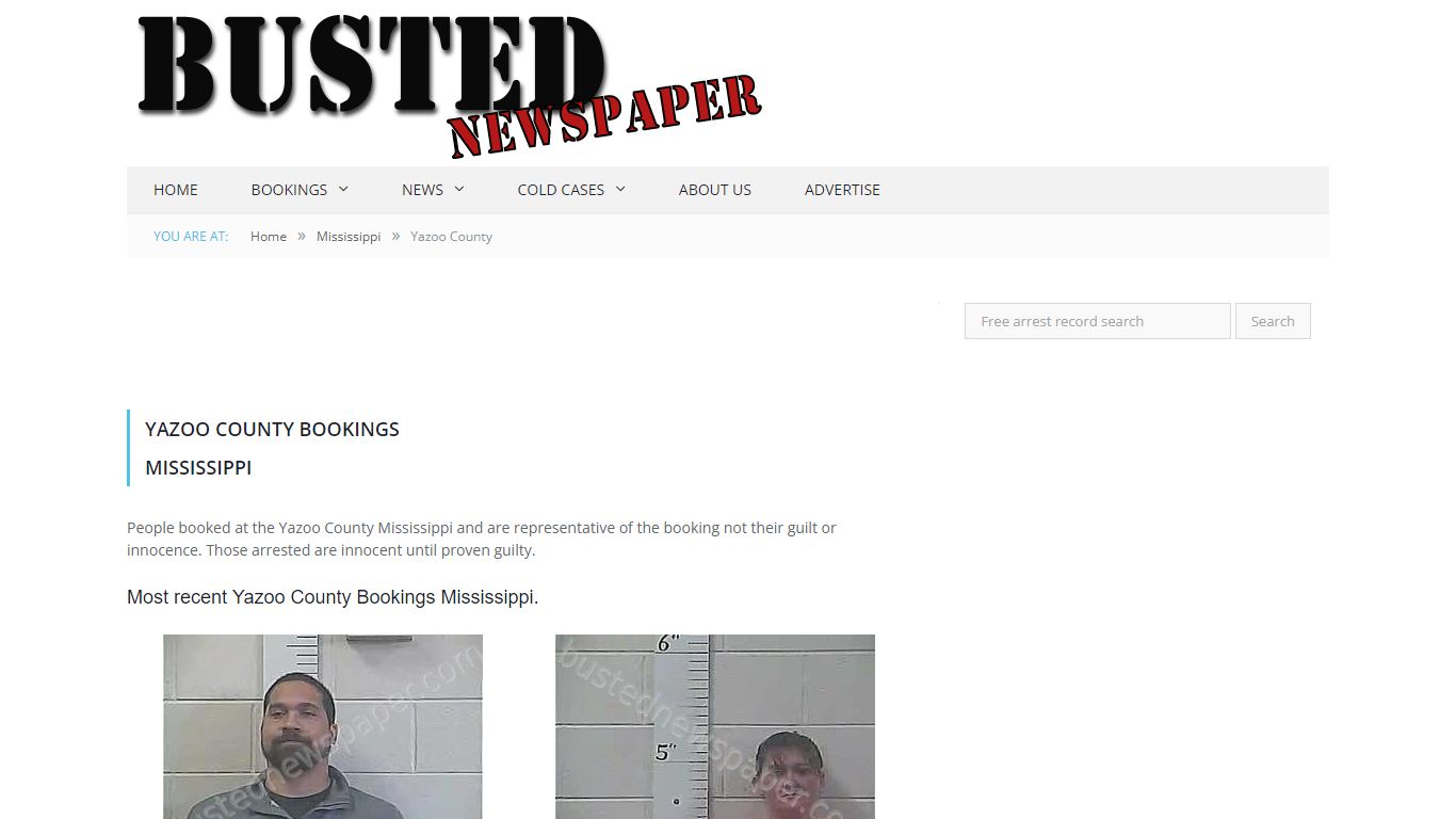 Yazoo County, MS Mugshots - BUSTEDNEWSPAPER.COM